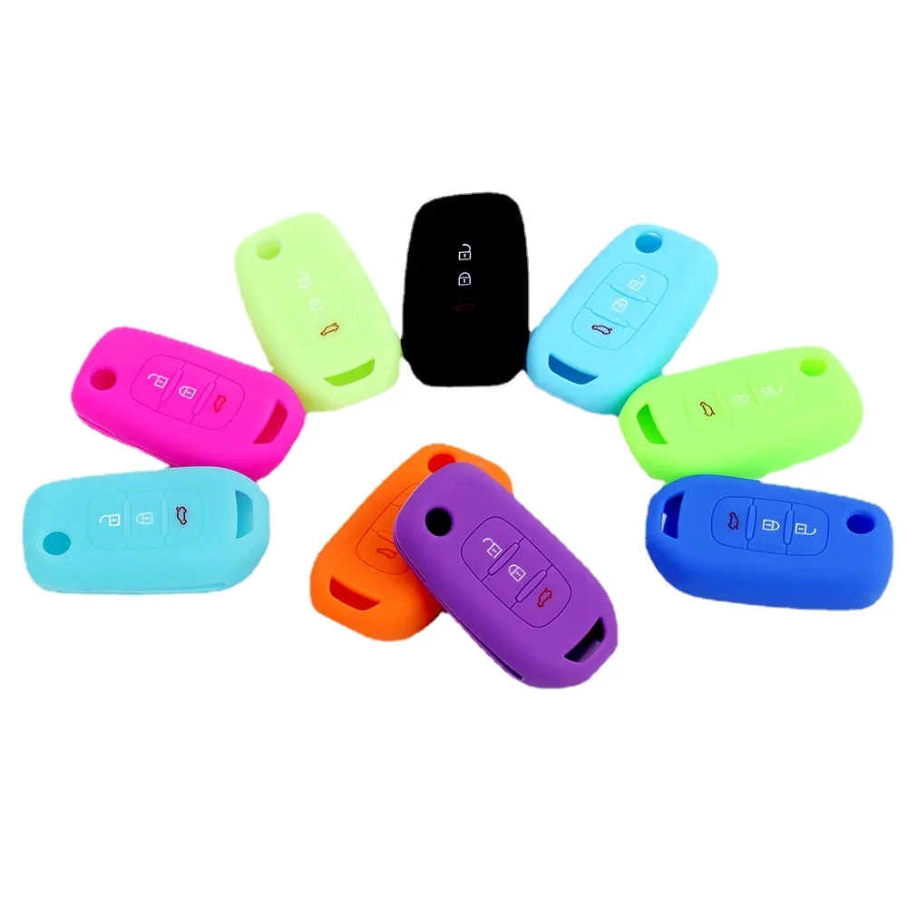 

Silicone Car Flip Key Case for Renault Kadjar Captur Megane Sandero Stepway Logan Clio 5 Arkana 2020 2021 Cover Keyless Remote