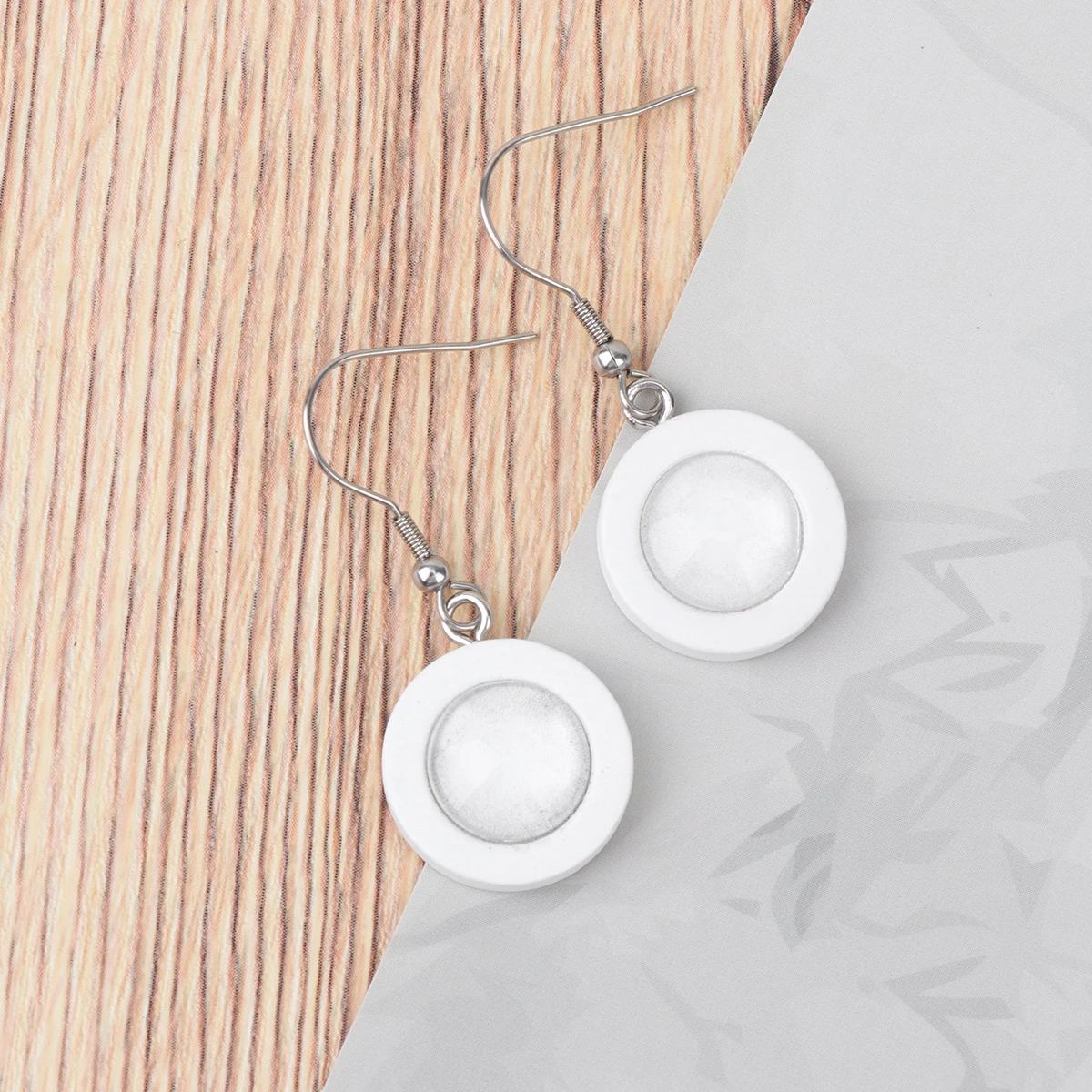 10pcs 12Mm Diy Earring Accessories Wooden Bezel Blanks Round Bases For Jewelry Making Crafts Lightweight Durable With Glass