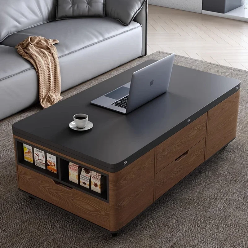 

Деревянный журнальный столик современного дизайна для хранения, черный простой центральный журнальный столик в скандинавском стиле Mesa, боковая мебель Tavolino Da Salotto