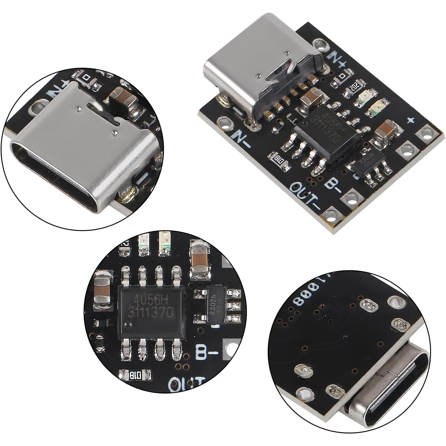 5/10pcs TP4057 1A 3.7V Lithium Battery Charging and Discharging Board with Protection Type-C USB C Li-ion Battery Charging Board