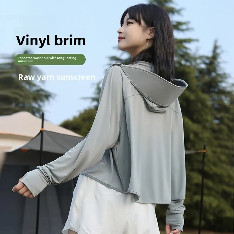 

Women's Outdoor Ice Silk UV Protection Clothing Breathable ort Outerwear Spring Summer UPF50+ Anti-Ultraviolet Sunscreen Cl...