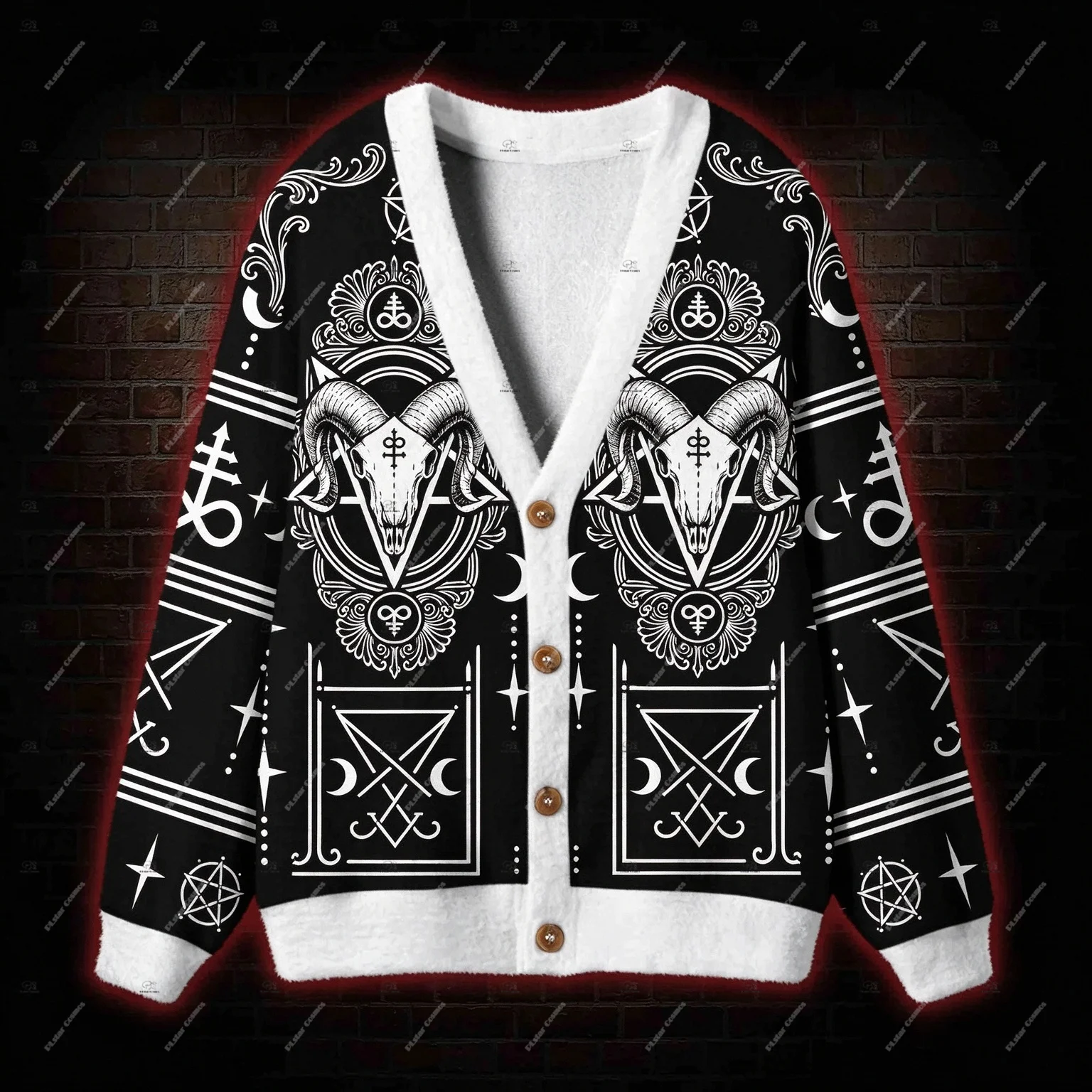 Christmas Halloween Witch Dark Style Outfit Vintage Cardigan Sweatshirt 3DPrint Harajuku Streetwear Casual Funny Long Sleeves Q3