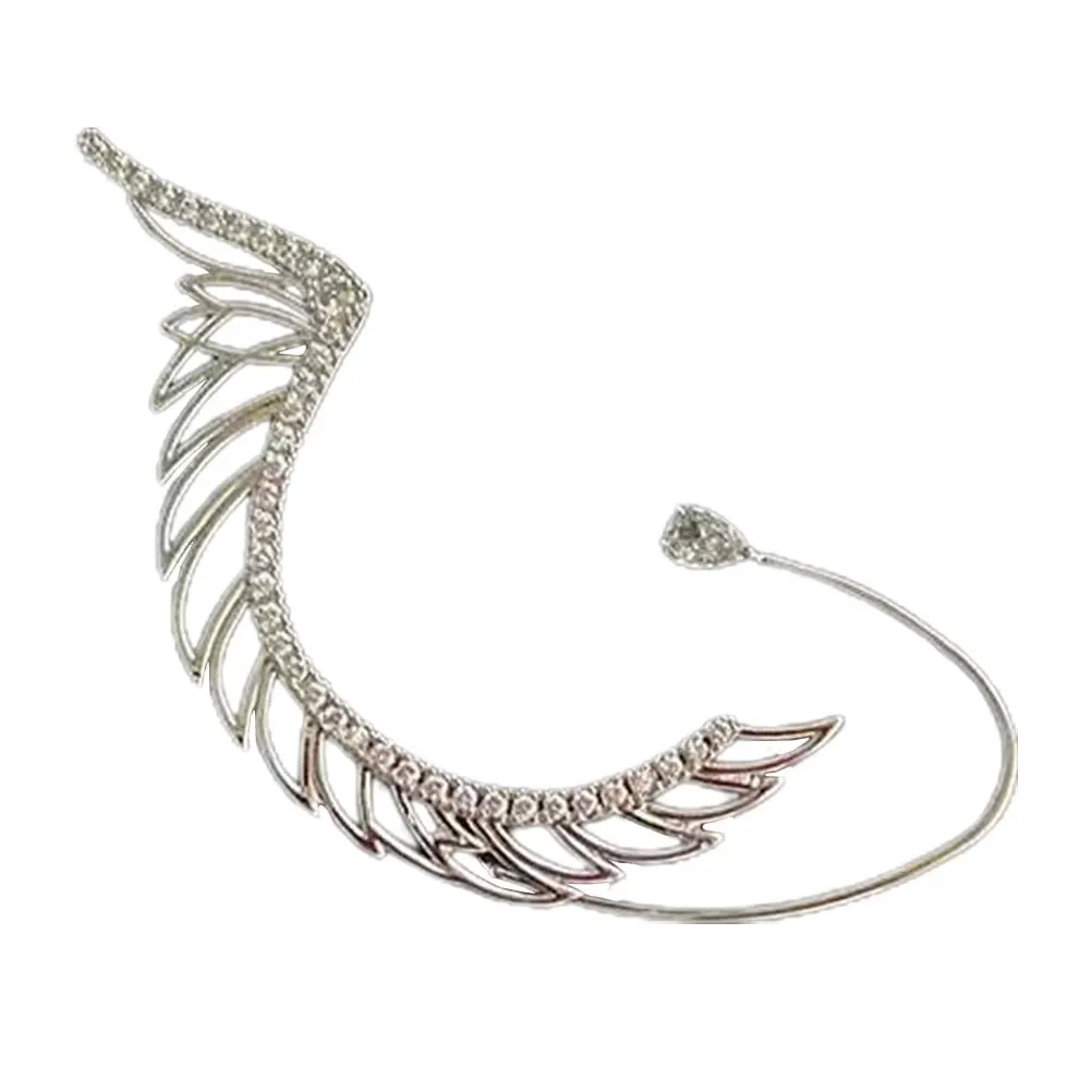 

Elegant Rhinestone Wing Ear Cuff Fashion Design Earrings for Women Girls Birthday Party Wedding Christmas Accessories