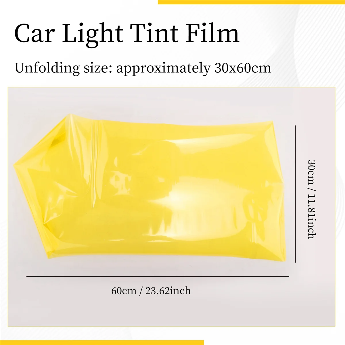 Amarelo cauda do carro nevoeiro cabeça luz farol matiz filme capa 30x60cm g