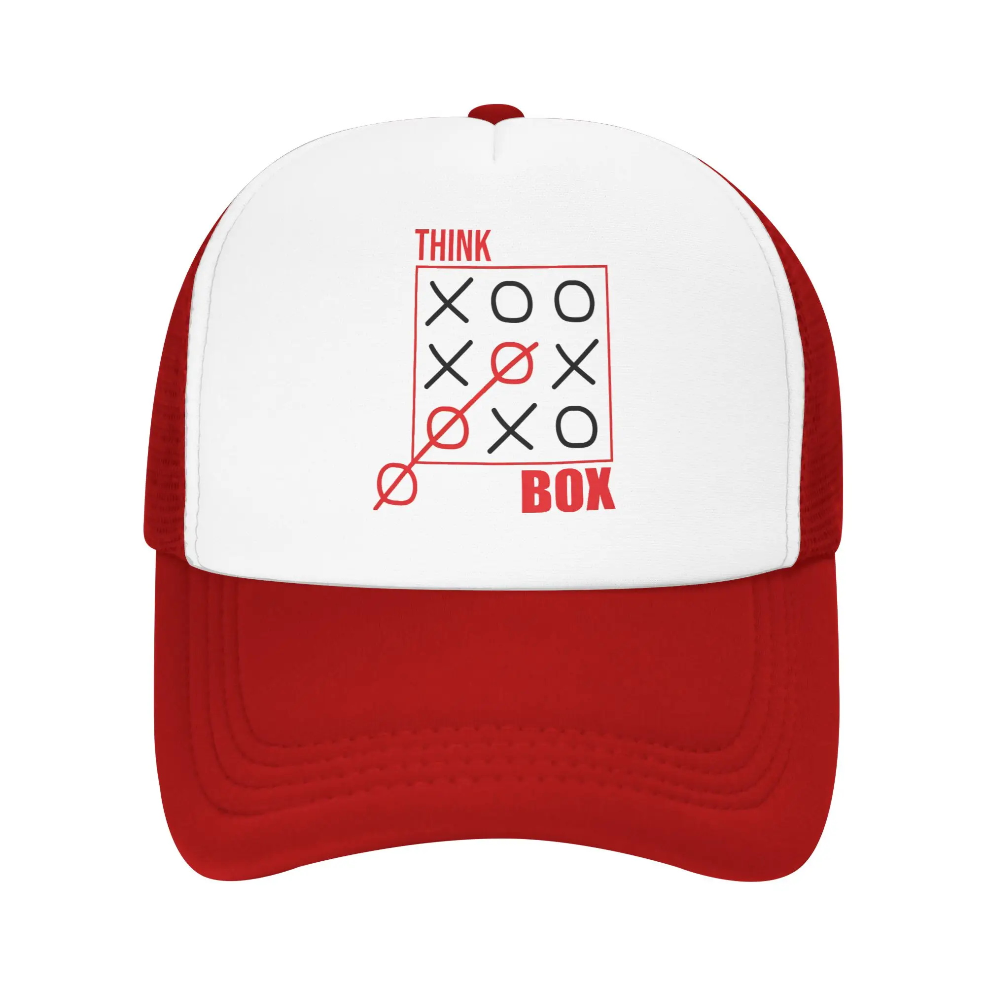 Think Outside The Box  Tic Tac Toe Mesh Baseball Cap Unisex Trucker Hats Adjustable Snapback Caps Golf Hats Spring Trucker Cap