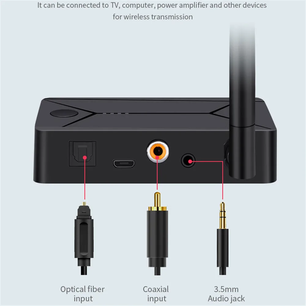 Transmiter audio Bluetooth 5.0, konwerter cyfrowo-analogowy, optyczny SPDIF na 3.5MM, zestaw samochodowy do wzmacniacza głośników.