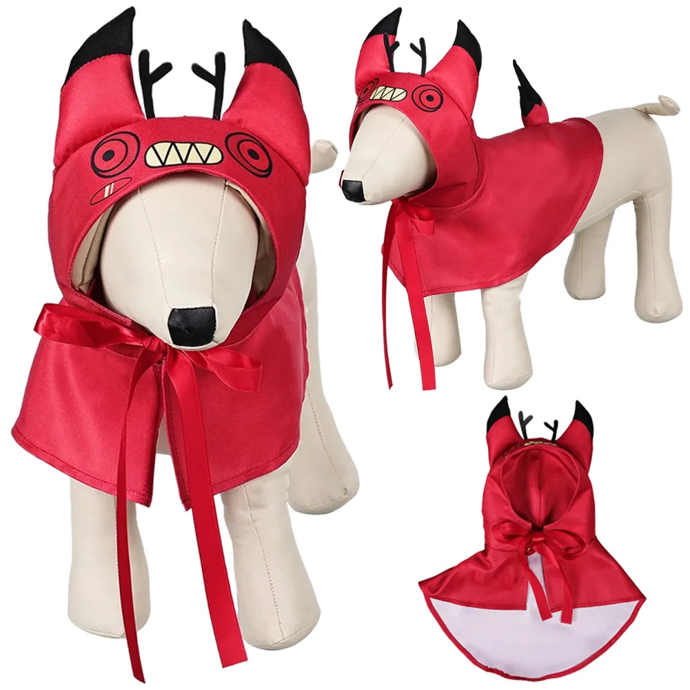 Alastor Pet Dog Curse Cat Cosplay Puppy Costume Hell Inn Anime Hotel Roleplay Pet Hat Cloak Accessories Halloween Carnival Suit