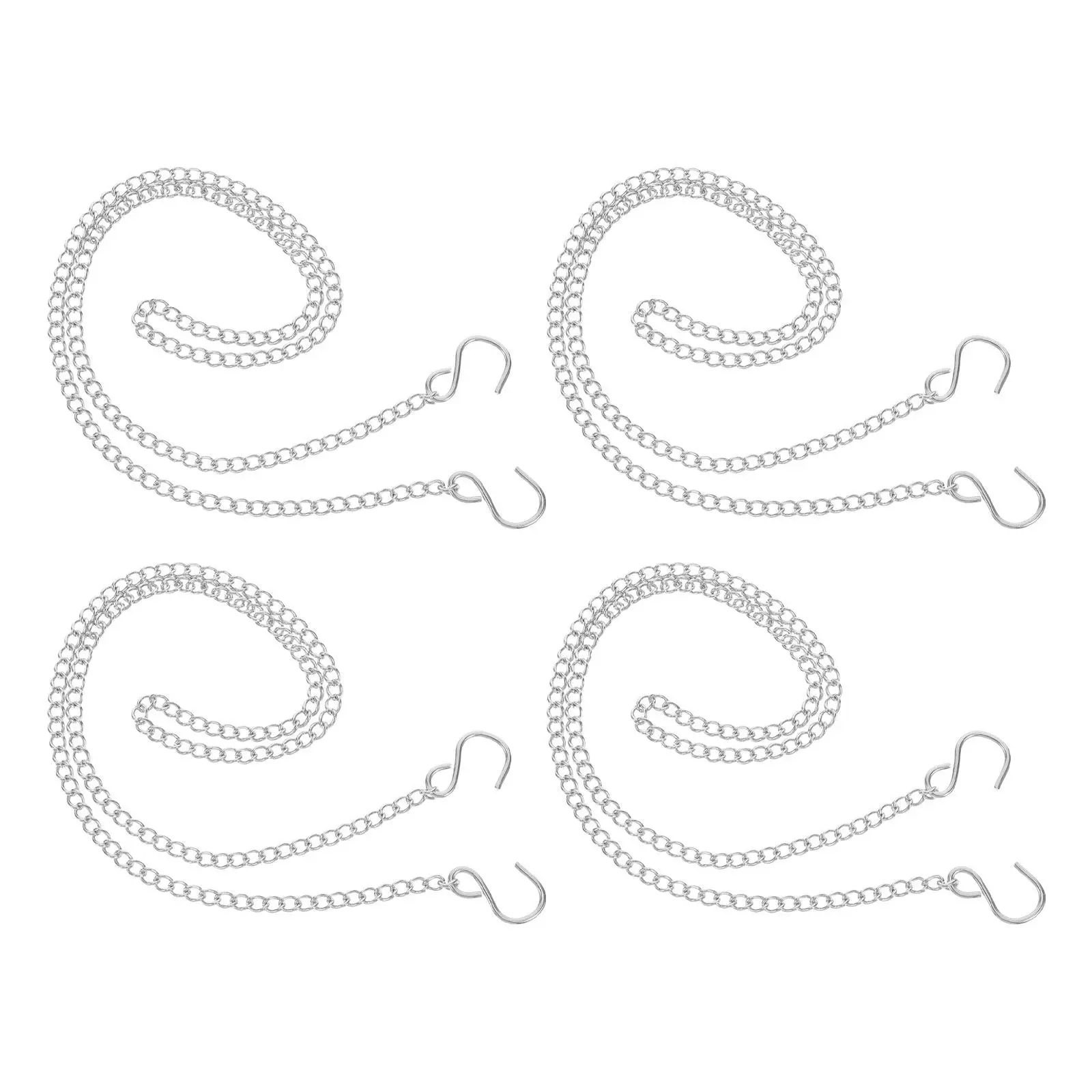 4Pcs Hanging Poster Picture Chain Metal Hanging Basket Chains Decorative Hooks for Event Banner Supermarket Sign Plant Basket