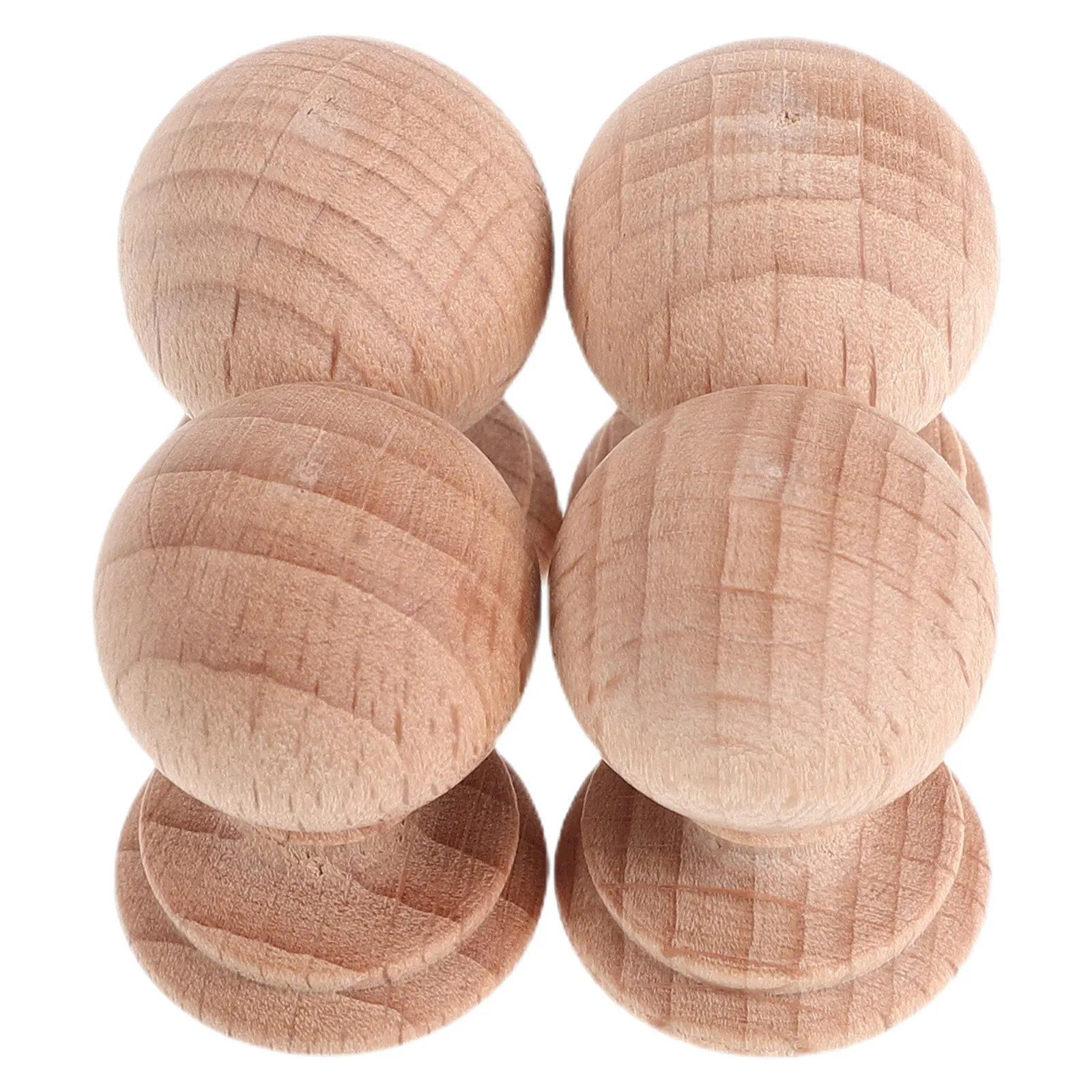 4Pcs Solid Hardwood Wood Finial Topper Natural Unfinished Bed Post Curtain Rod Fence Staircase Furniture Cap 1.2x0.8x0.8