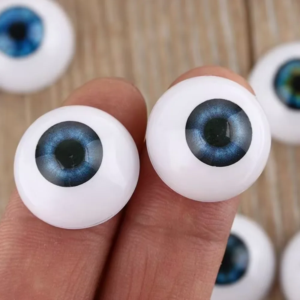 1Pair 20/22/24mm Acrylic Eyeball Realistic Dolls Eyes Plastic Half Round Hollow Back Fake Eyes Eyeballs DIY Making Doll Bear Toy