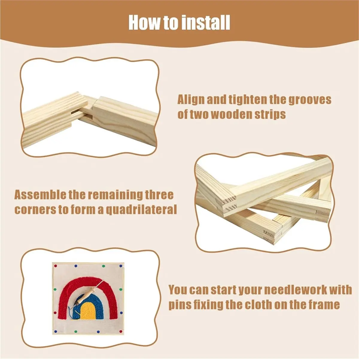 

6 комплектов носилок для рукоделия, женские подарки на день рождения, 3 размера, 12 шт., деревянные холщовые носилки для сращивания