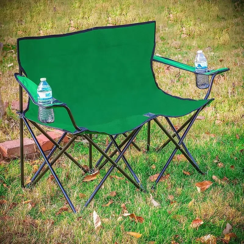 for Durable Comfortable Modern Custom Color Logo Outdoor Double Foldable Camping Chair Steel Tube