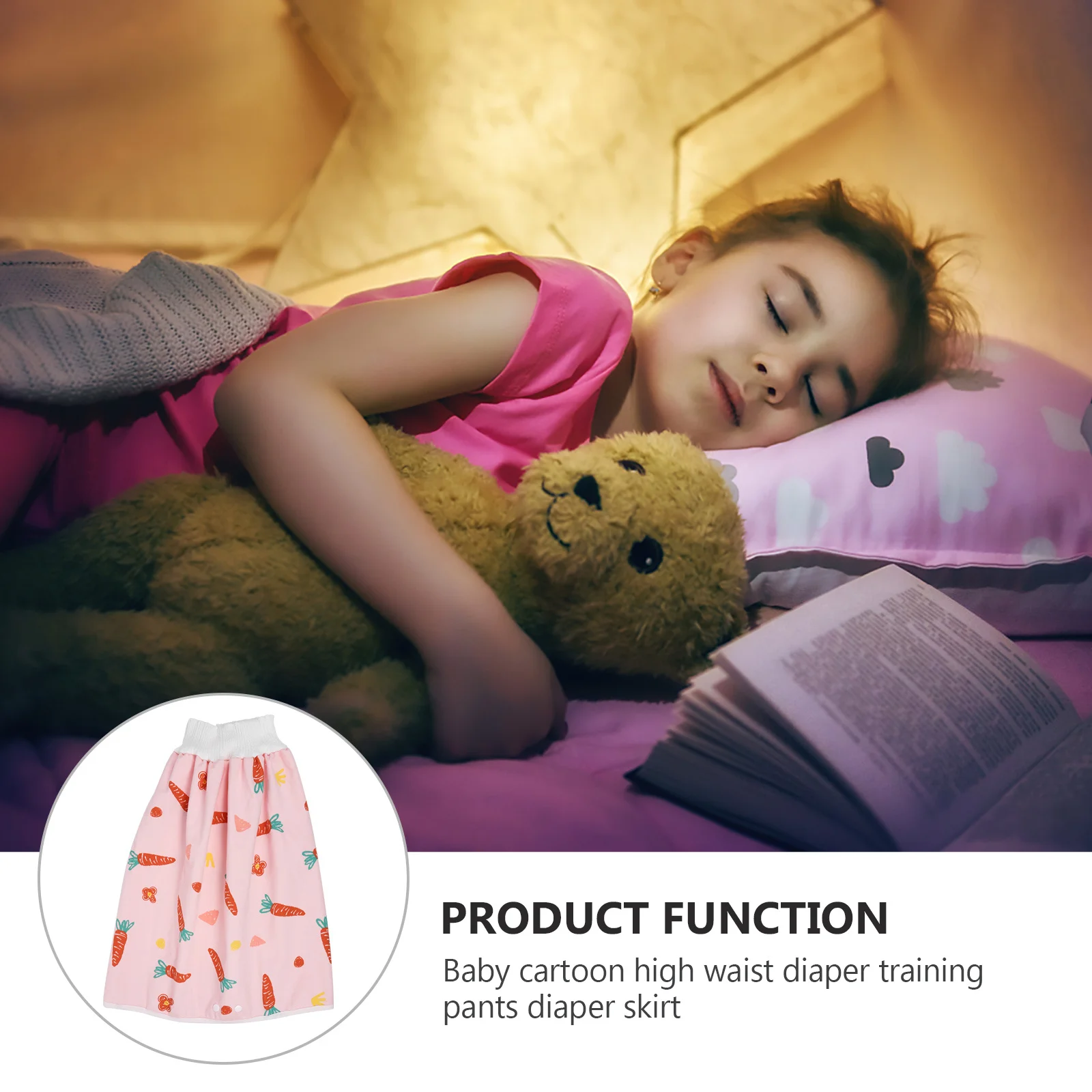 

1pc High-Waist Baby Diaper Skirt Soft Elastic Cloth Nappies For Infants Training Pants Waterproof Breathable Foldable Machine