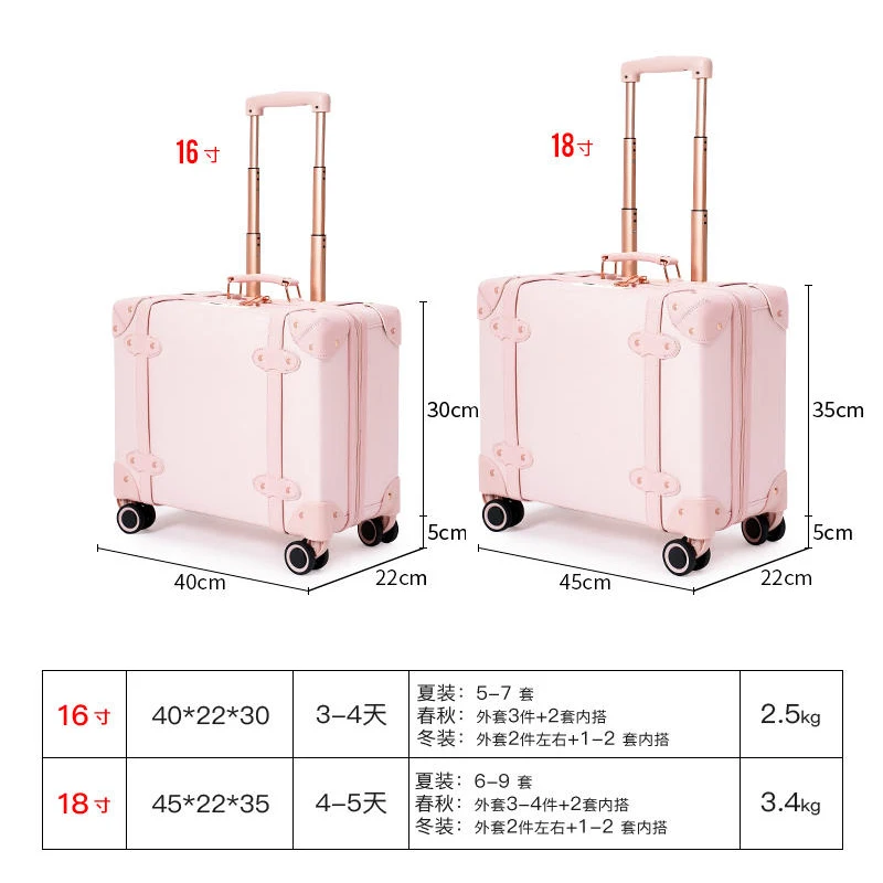 18 inch travel suitcase women's small light carry-on luggage bag 16 inch fashion suitcase men's trolley case special air box