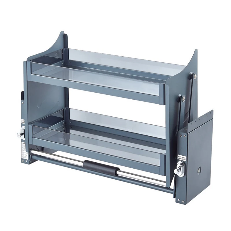 نظام رفع مصعد خزانة المطبخ، رف قابل للسحب، منظم جداري، زجاج قابل للتعديل، سلة سحب ناعمة مفتوحة وناعمة #3