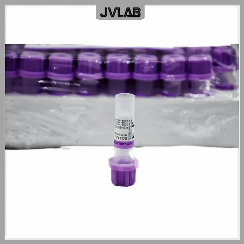 Sterys-Micro tube de prélèvement sanguin avec capuchon violet EDTAK2, tube anticoagulation de poulet pour enfant, 0.5ml, 100 par PK