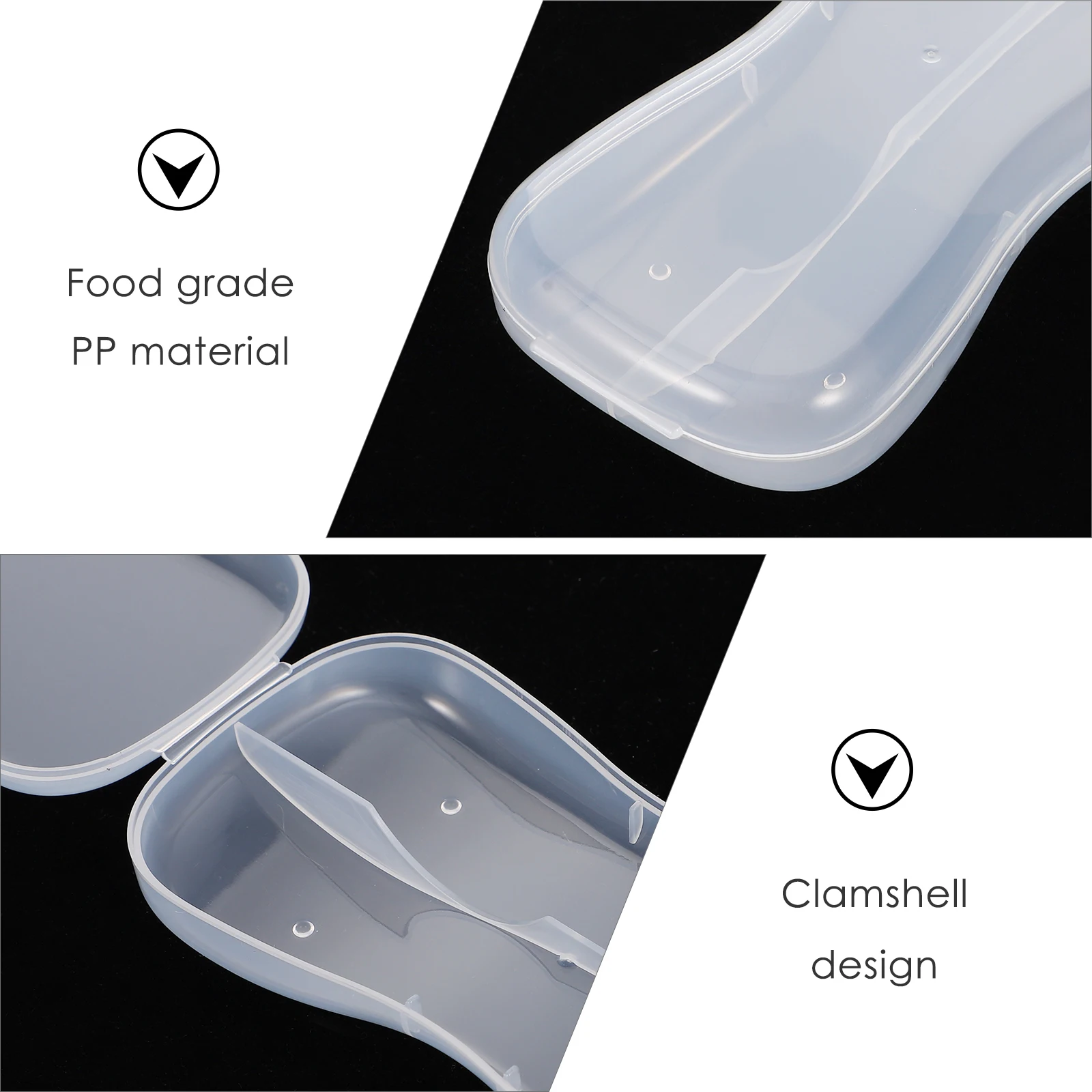 

6pcs Spoon Fork Storage Box Plastic Feeding Flatware Container Hygienic Infant Spoon Case Travel Portable Stroller Diaper