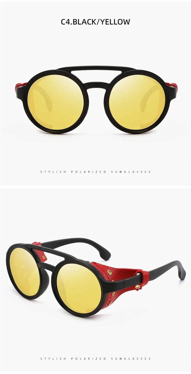 

Retro Polarized Night Vision Glasses - Punk Style Windproof Sunglasses for Cycling, Pilot Driving & Hiking