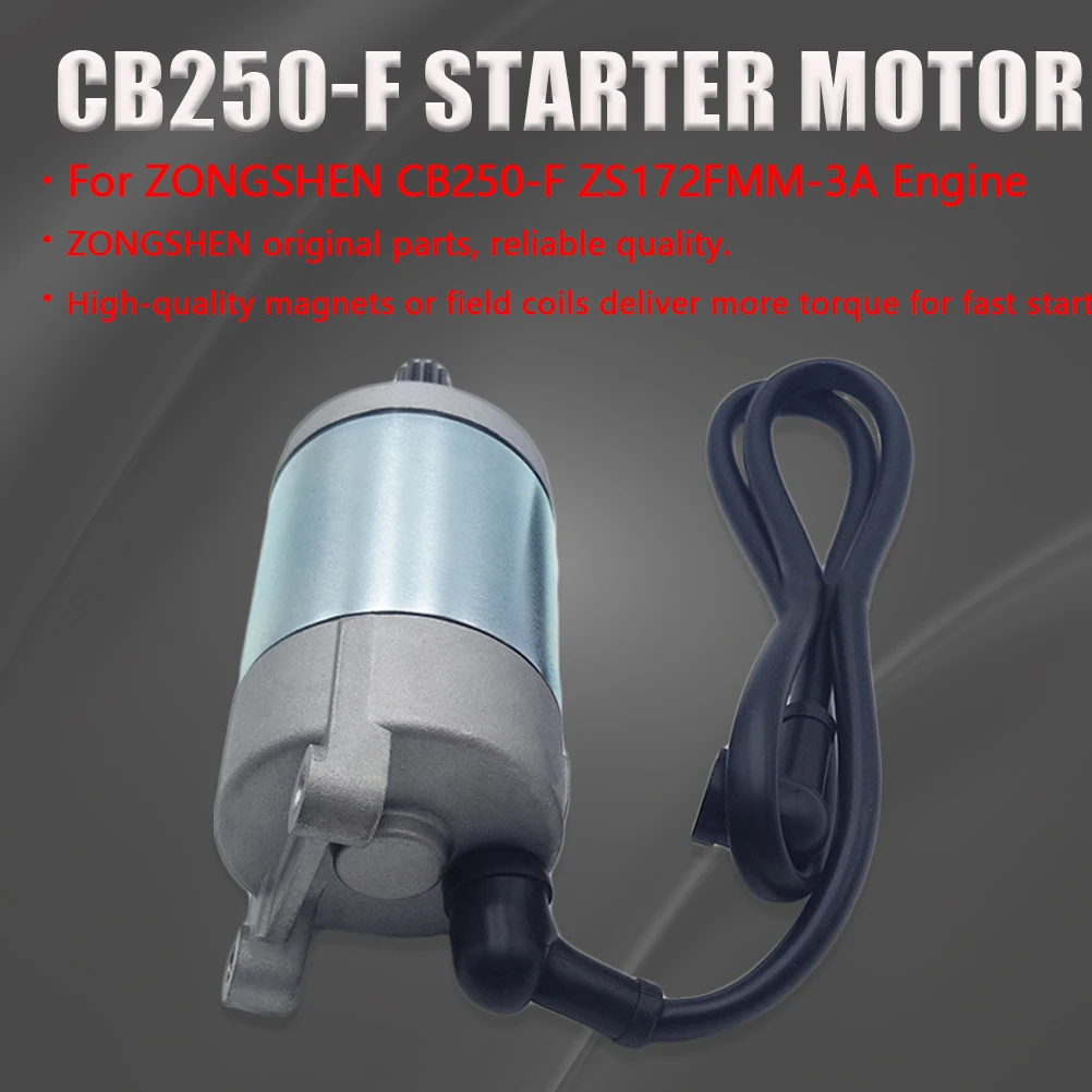 

Motorcycle Accessories ZS172FMM-3A Starter Motor 11 Teeth Electrical Starting For ZONGSHEN CB250-F Engine AVANTIS MOTOLAND GR