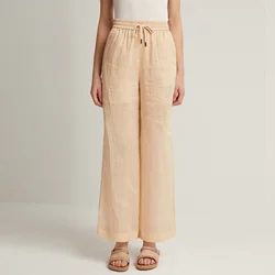 K1061W luxurious Womens clothing Ladies High quality Linen pants summer loose long Trousers bc clothes