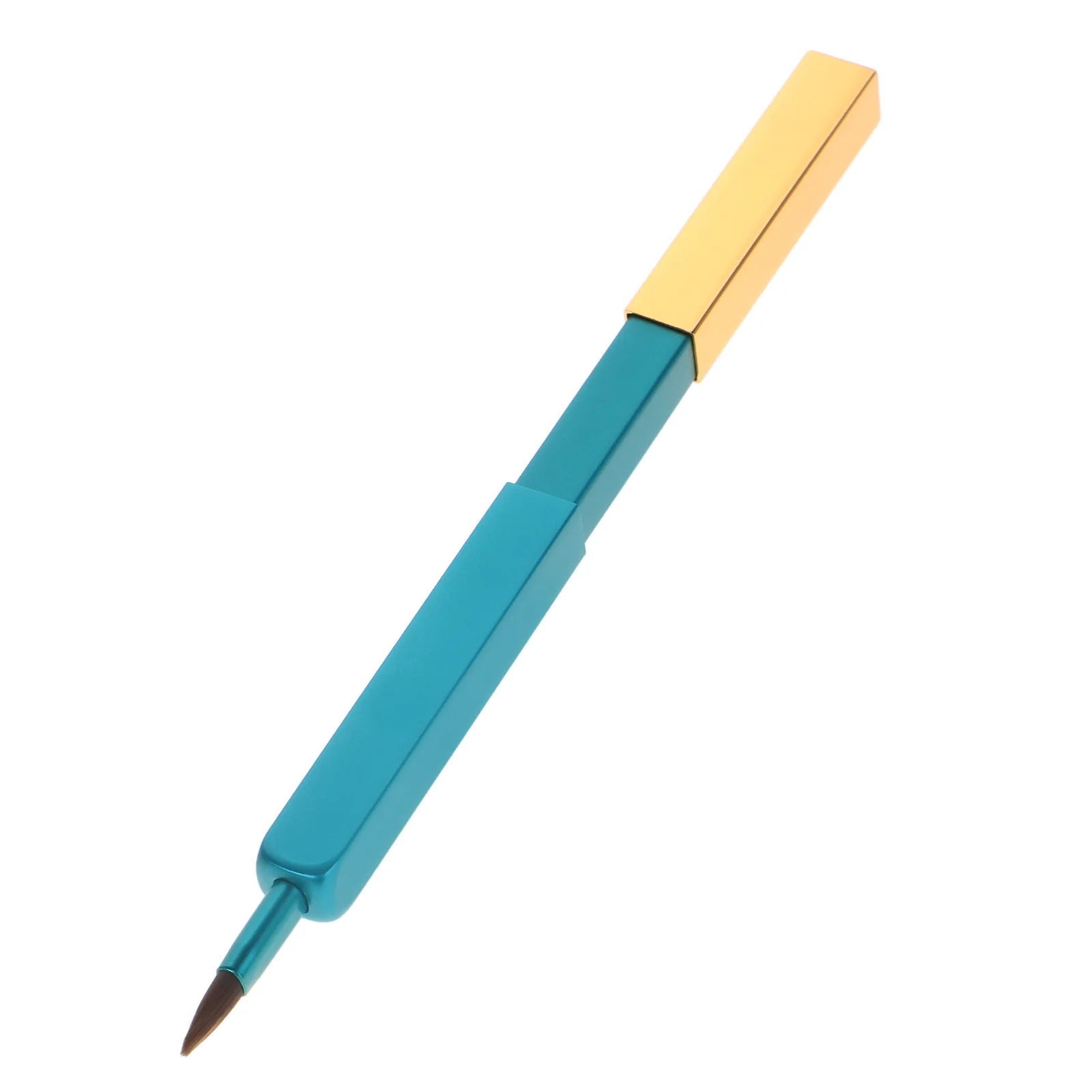 Pincel de labios portátil retráctil, diseño elegante verde pavo real para lápiz labial, brillo de labios, bálsamo, aplicación sin esfuerzo, viaje