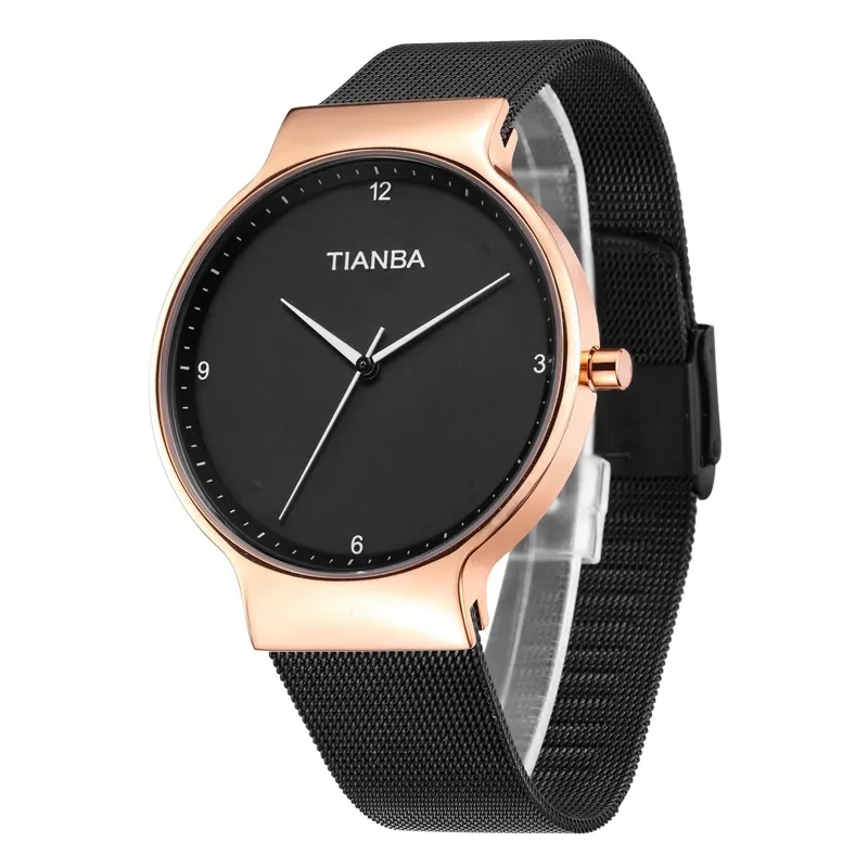 TIANBA reloj de energía Solar para hombre, relojes de cuarzo, relojes impermeables, moda, ocio, acero inoxidable