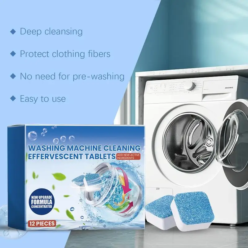 Washing Machine Cleaning Tablets 12PCS/Box Household Washing Machine Cleaners 12PCS/Box Washing Machine Cleaner And Descaler