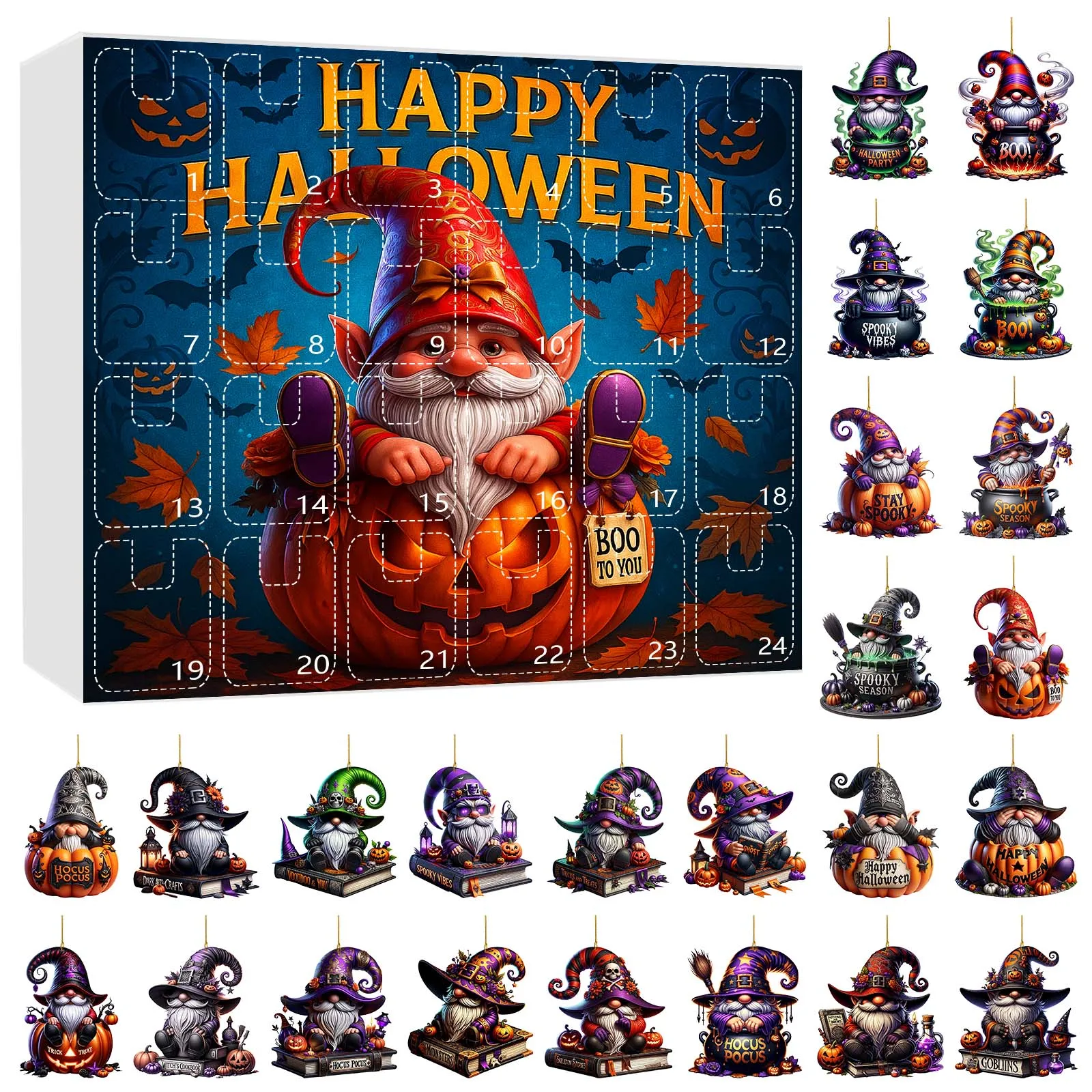 أضواء الرف مع الموقت 1 مجموعة من تقويم وصول قزم الهالوين 24 يوم العد التنازلي للهالوين لعبة 2D 5 دقائق مؤقت رملي صغير