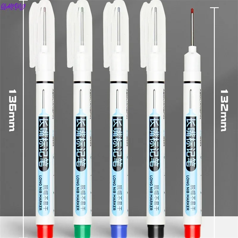 1Pcs Long Head Marker Construction Pen for Work Oil Waterproof Wood Pen Extended 20mm Deep Hole Punch Markers paint marker