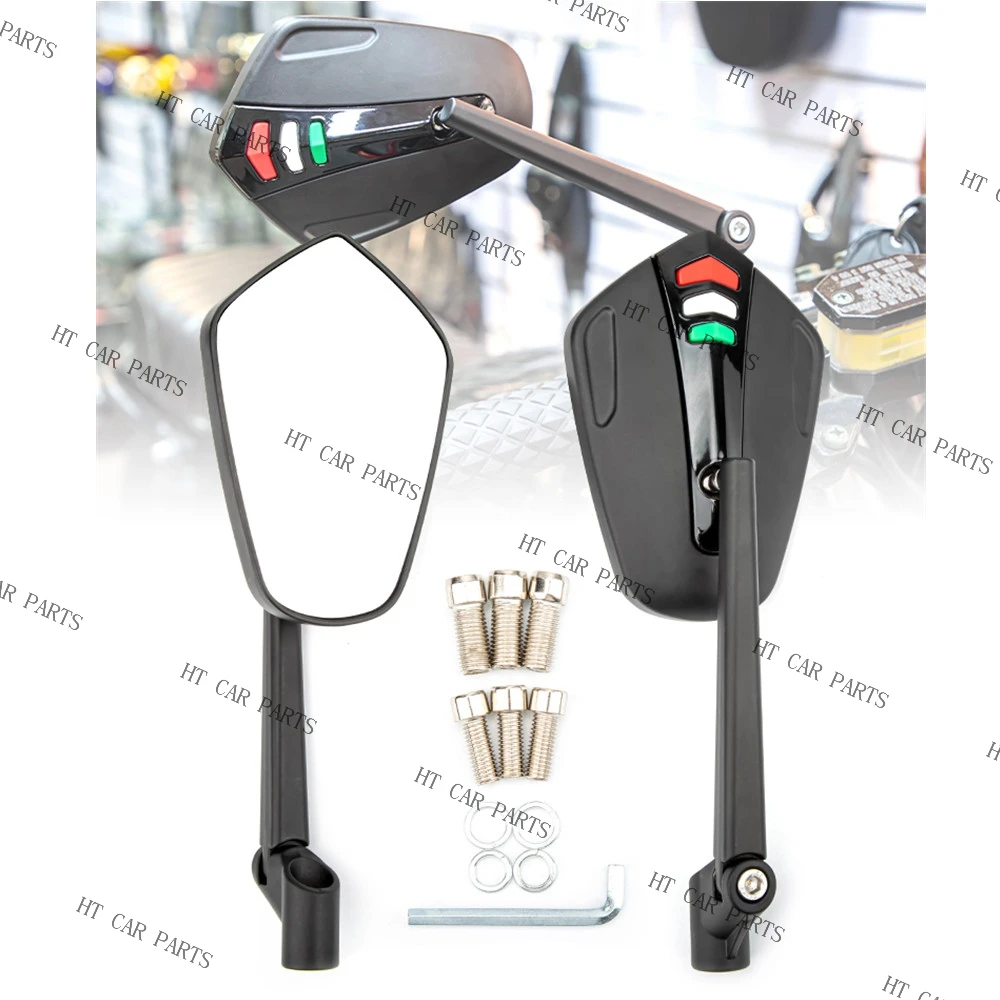 8MM/10MM Retro rearview mirror of motorcycle refitted with high-definition large mirror mirror