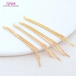 62MM 14K Gold Color Brass Box Chain Tassel Charms Pendants Jewelry Making Supplies Diy Earrings Findings Accessories