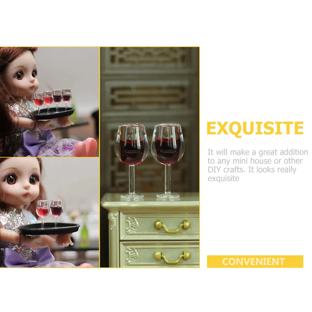 10 pçs mini óculos material de resina casa acessórios micro paisagem cálice estatuetas em miniatura decorativas