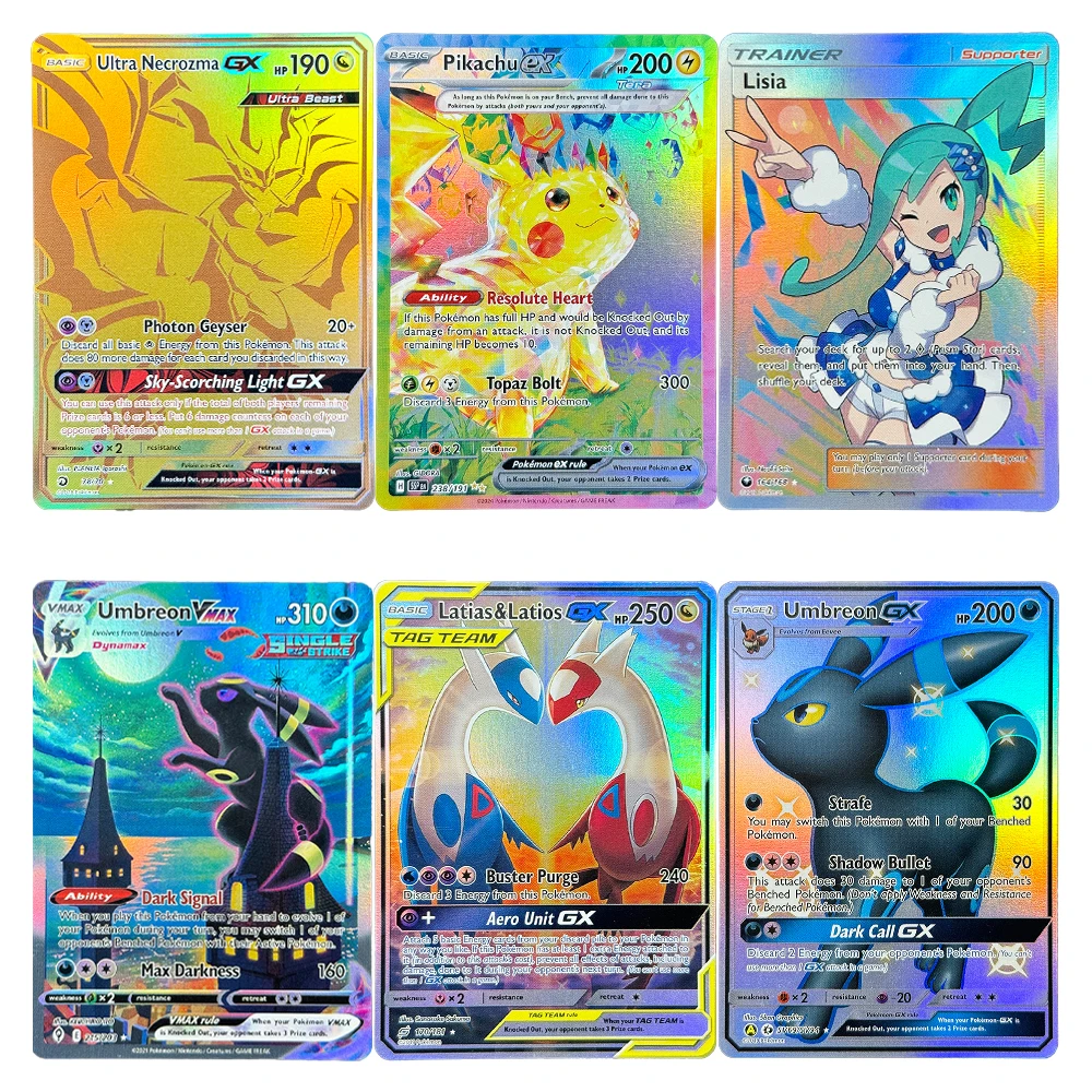 

Колдов из фольги PKM Latias & Latios-GX Umbreon VMAX Mewtwo-GX Lisia Pikachu ex Umbreon-GX Collection редкие лозы cartes de combat