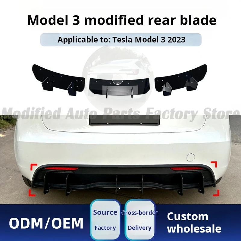 

Applicable Tesla Tesla Model 3 Modification 2023 + Tail Lip Rear Lip Blade Spoiler Modification