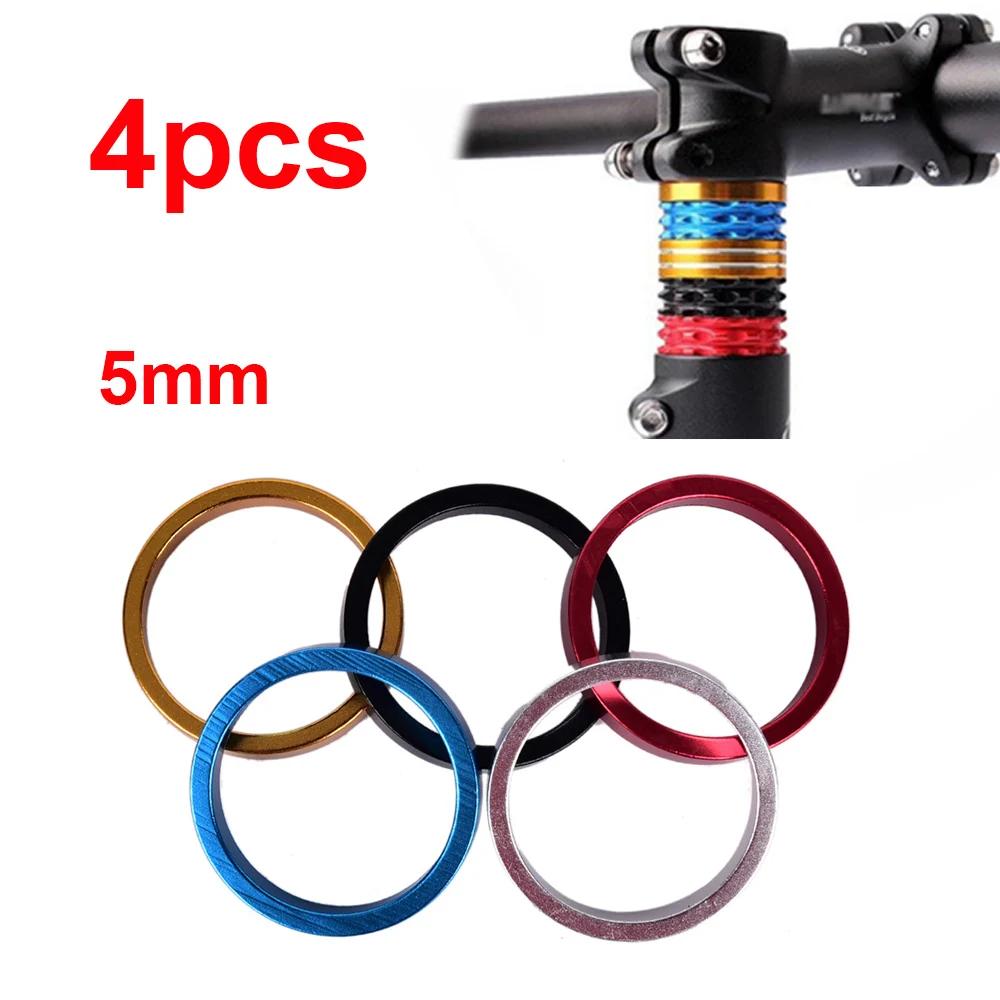 Mountain Bike Cycling Aluminum Alloy Front Fork 5mm Bike Stem Handlebar Bike Headset Ring Washer Spacer Spacing Pad