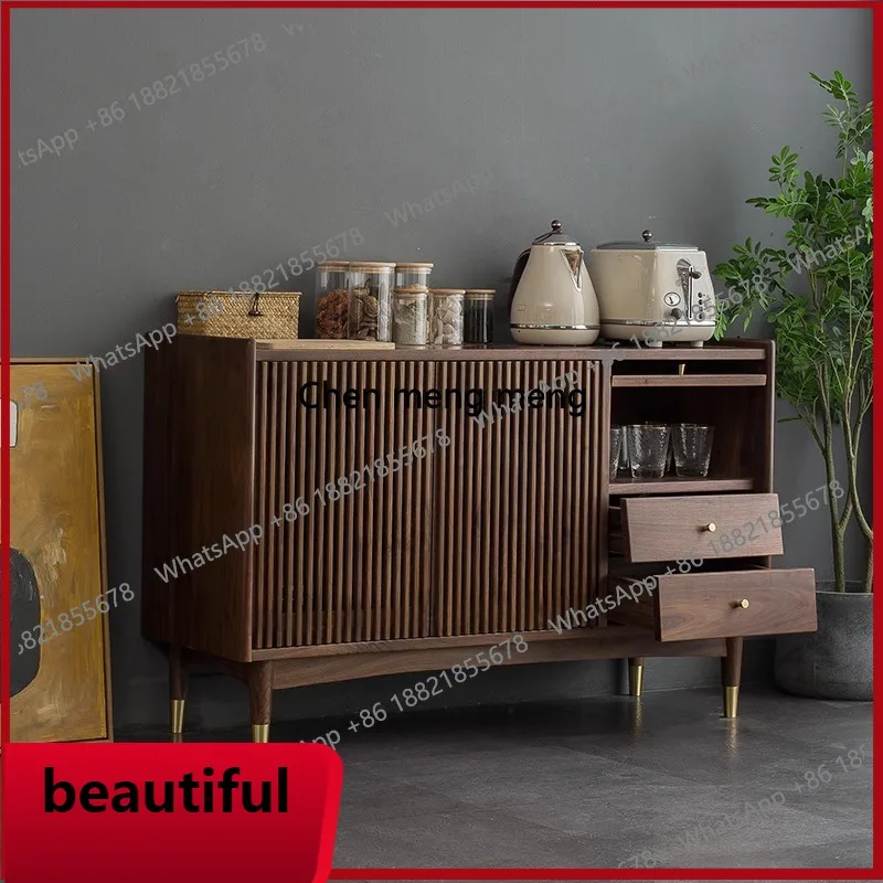 

X Solid wood dining side, locker household multi-function, black walnut storage, side cabinet