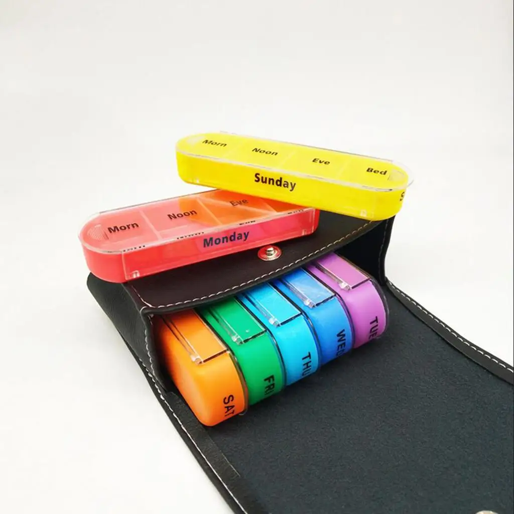 

Premium Travel Purse Box Medicine Tablet Organizer Case 7 Days Weekly
