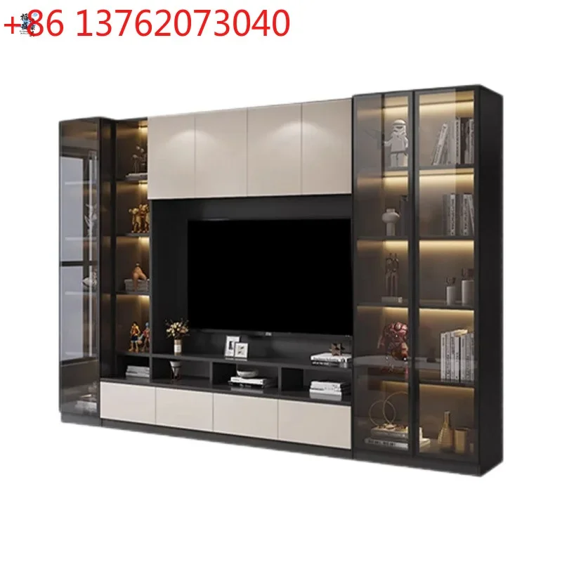 

TV cabinet integrated combination light luxury background wall cabinet integrated living room Nordic modern simple locker