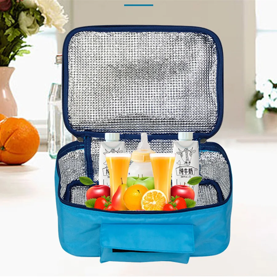 

Car Personal Portable Electric Oven Electric Lunch Box Mini Hot Food Tote Picnic Camping Blue