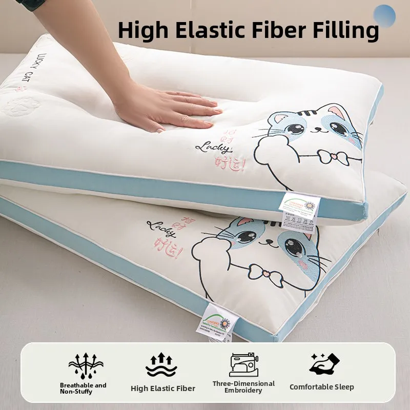 

Детская подушка для поддержки шеи 30x50 для дневного сна, школы, общежития, с наполнителем из полиэфирного волокна, прямоугольная, для одного человека