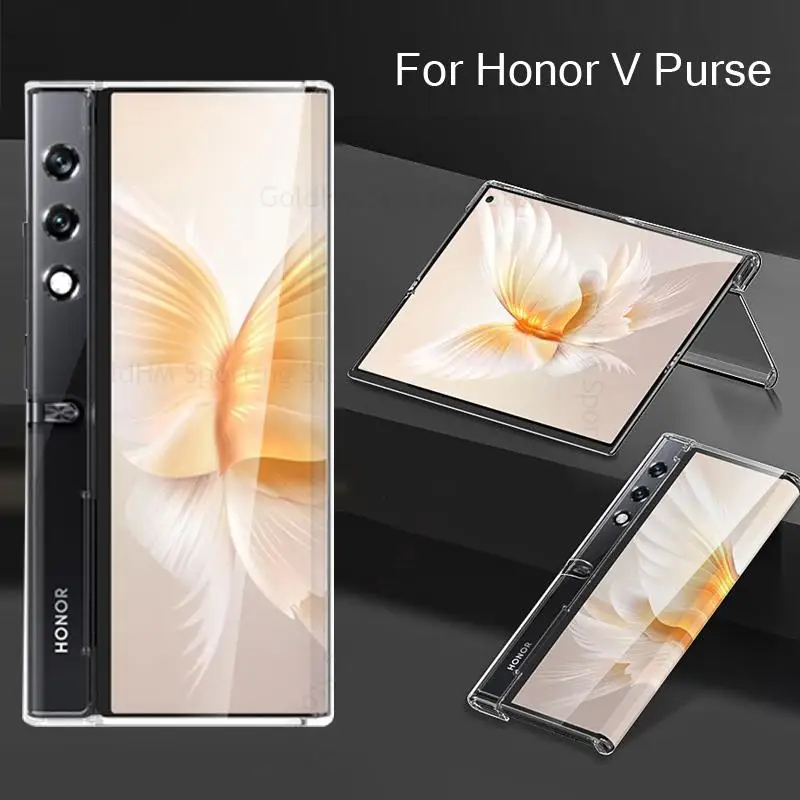 

For Honor V Purse 5G HD Transparent Flip Phone Case For Honor V Purse Crystal Clear Flip Hard PC Protective Cover For VCA-AN00