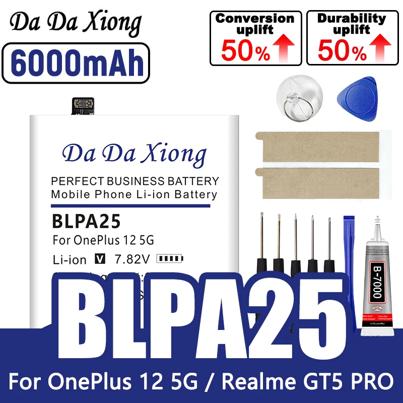 100% New Battery BLPA25 6000mAh Battery For one plus OnePlus 12 5G Replacement Phone Batteries+free tools