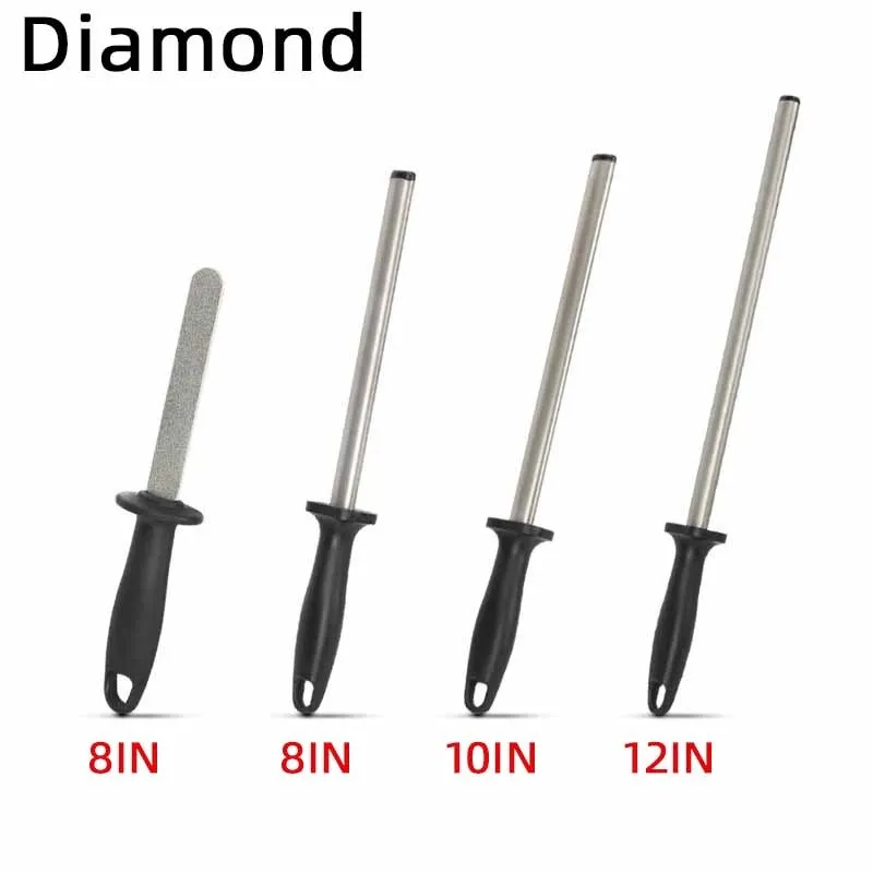 8-12Inch Diamond Knife Sharpener Rod,Professional Sharpening Steel High Quality for Master Chef,Sharpener Stone Tool,for Kitchen