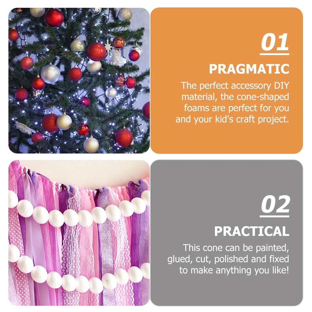 

12pcs Foam Balls Craft Decoration Kids DIY Ornament Party Supplies Wedding Crafts Painting Model Handicraft for School