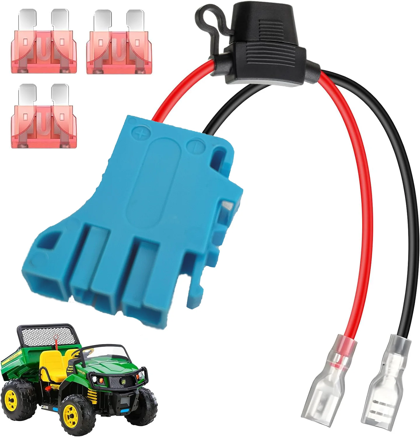 12 AWG Wire Harness 40A Connector Compatible with Peg-Perego 12 Volt Battery Ride On Children's Riding Toys