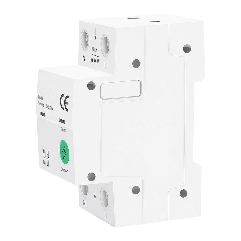 63A 2P WIFI For Smart Switch Compatible with For Circuit Breaker System Remote Control Energy Data Monitoring Overload Safety
