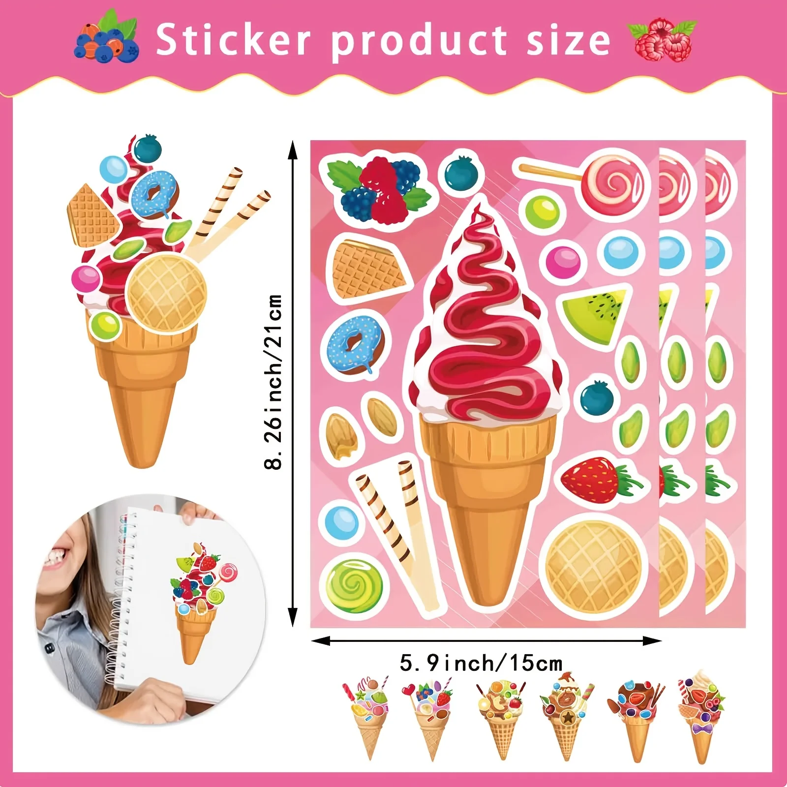8 Blatt Eiscreme-Aufkleber, Ni – Sticker Sheet Set Bewertung und Preis