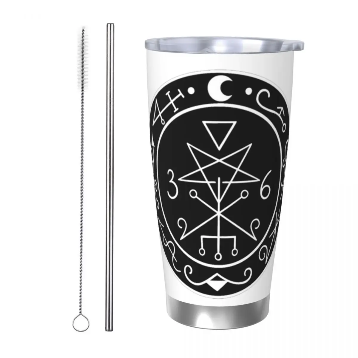 

Lilith Sigil (1) Стакан из нержавеющей стали с вакуумной изоляцией, термохолодная чашка, соломинка с крышкой, 20 унций