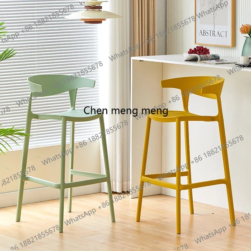 Waterproof Reinforce Floor Bar Chair Counter Plastic High Dining Bar Chair Office Waiting Sgabello Cucina Alto Outdoor Furniture