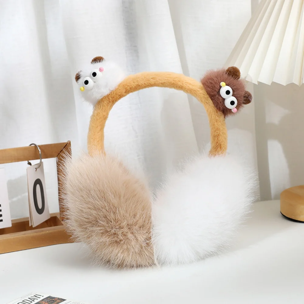 Зимние трехмерные плюшевые складные наушники, ветрозащитные модные теплые наушники с героями мультфильмов, аксессуары для защиты ушей для мальчиков и девочек